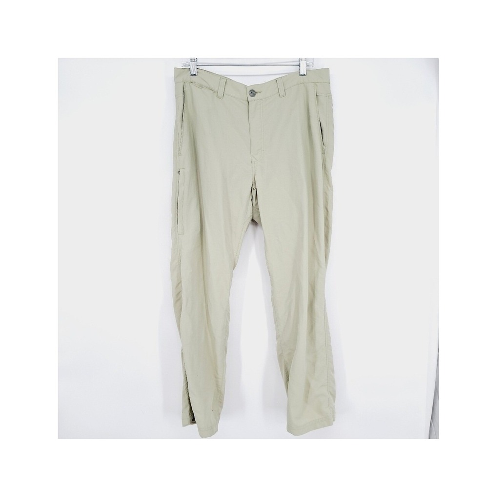 REI Sahara Hiking Pants Mens 34x30 Tan Nylon Technical Outdoor Cargo Trail